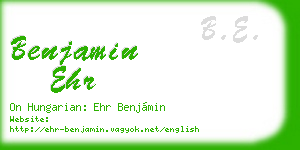 benjamin ehr business card
